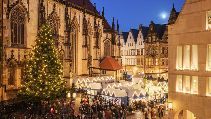 Der Weihnachtsmarkt St. Lamberti in Münster. // Foto: Münster Markting, Dagmar Schwell